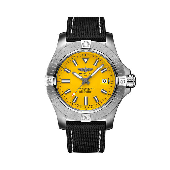 maison birks breitling avenger automatic seawolf 45 steel yellow folding clasp a17319101i1x2 image number 0
