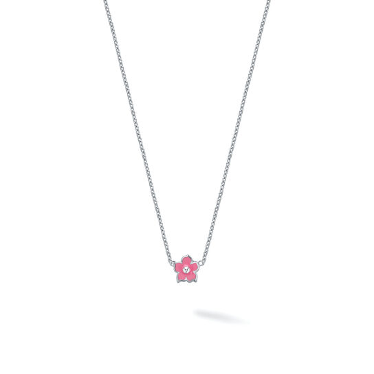 bijoux birks bee sweet pink enamel and silver flower pendant image number 0