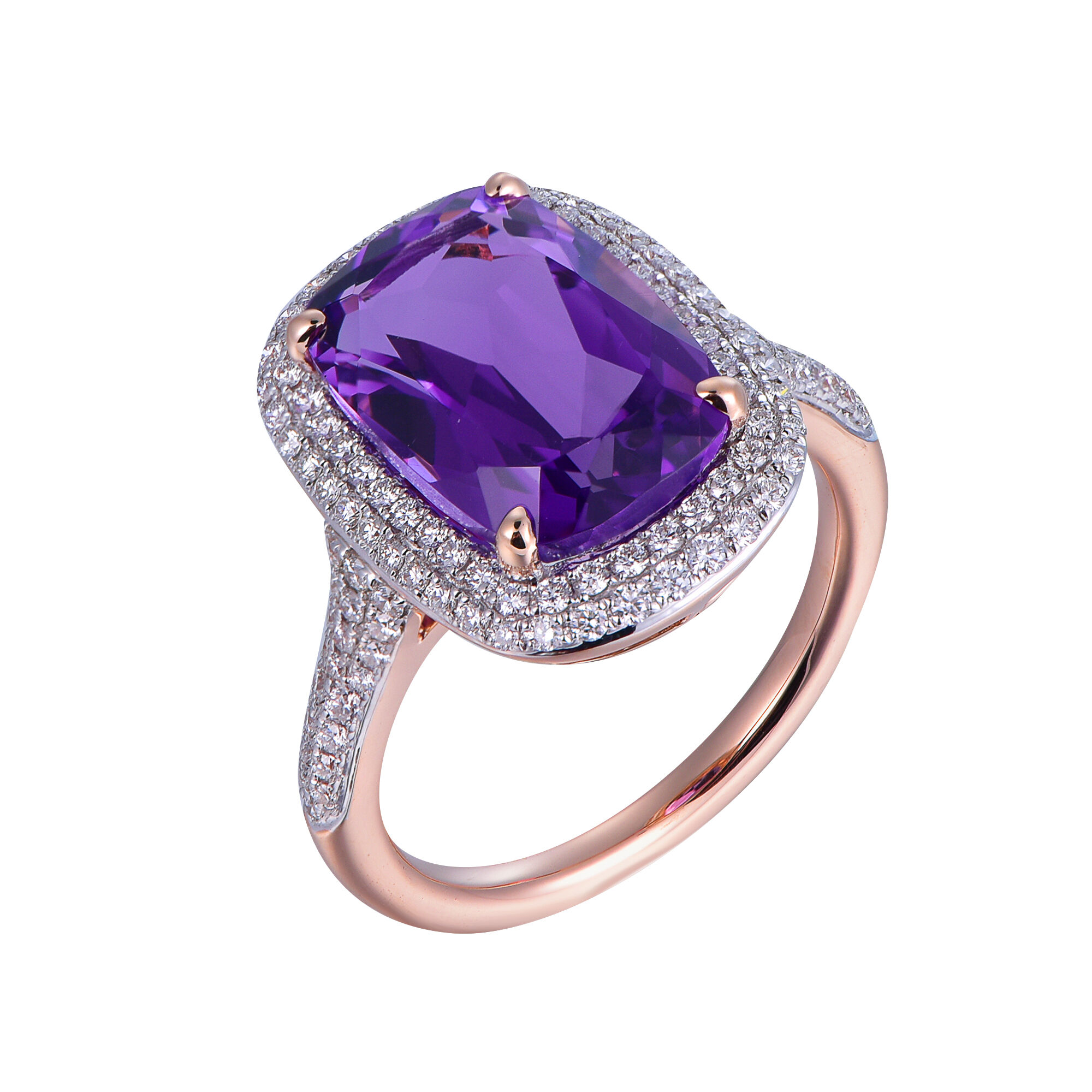 Amethyst Ring in Rose Gold
