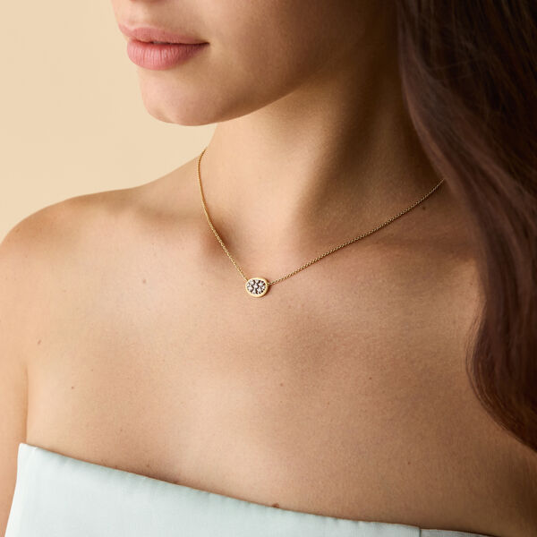 Lunaria Yellow Gold Necklaces and Diamond Pendant