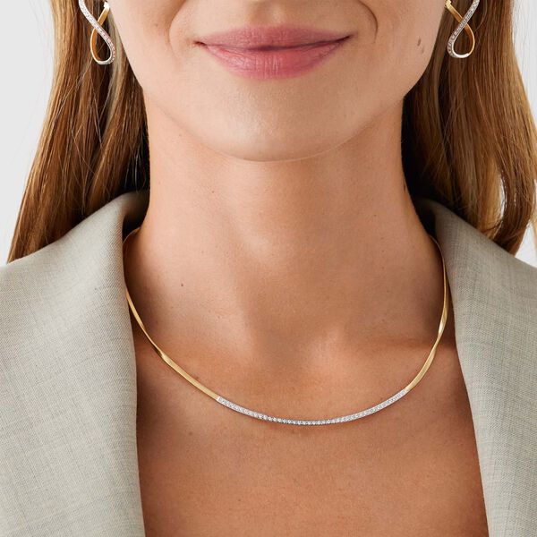Collier Marrakech en or jaune avec pavé de diamants