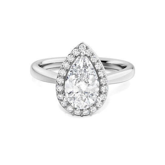 Birks 1879 Pear-Cut Diamond Engagement Ring with Halo in White Gold image number 0