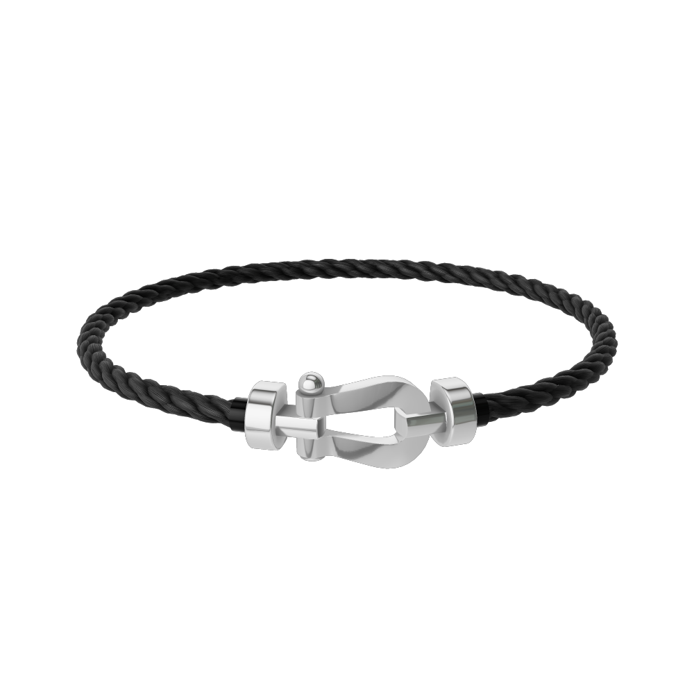 Force 10 Medium White Gold Cable Bracelet