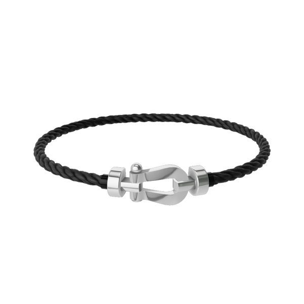 Force 10 Medium White Gold Cable Bracelet