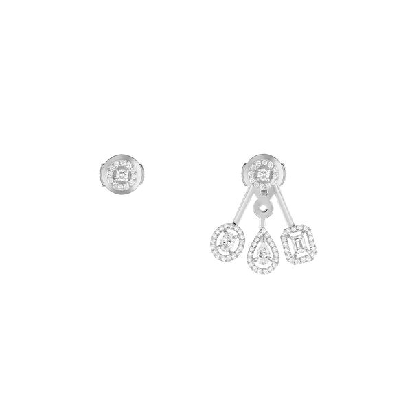 My Twin Trio White Gold and Diamond Pavé Earrings