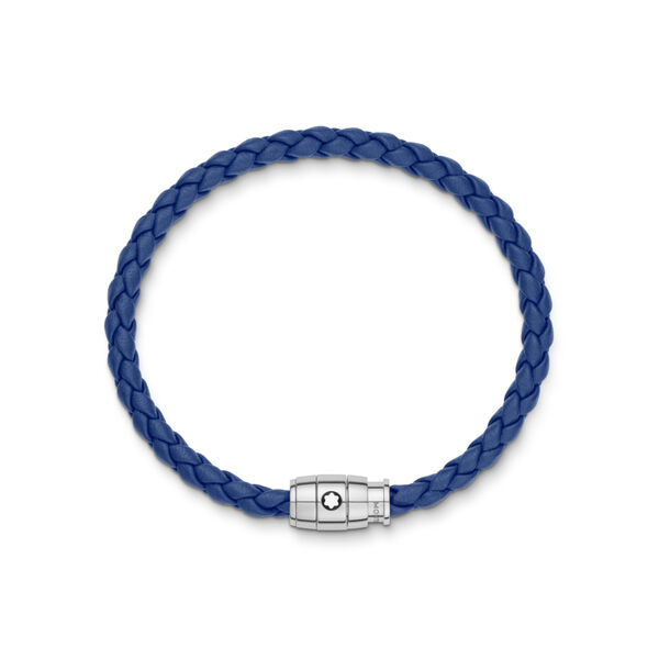 Wrap Me Blue Leather and Stainless Steel Bracelet