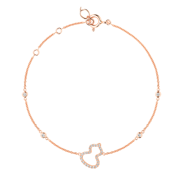 Bracelet Wulu Petite en or rose et pavé de diamants