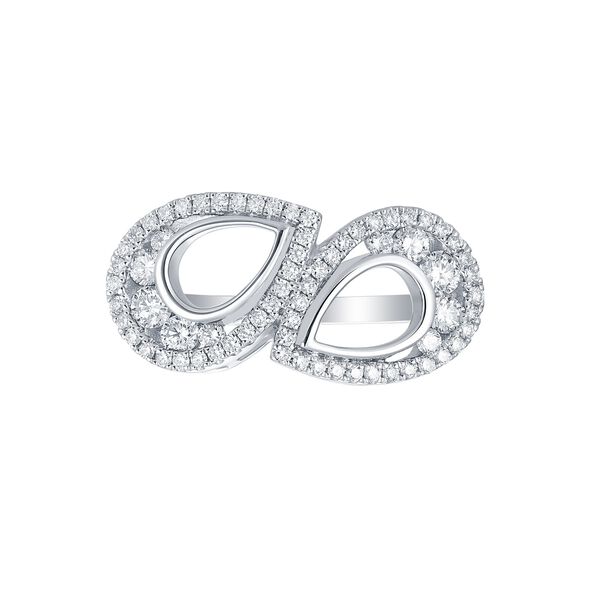 Bague Diamants en Double forme de larme en Or Blanc