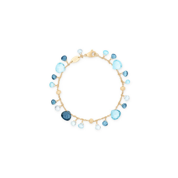 Bracelet Paradise en or jaune avec topazes bleues