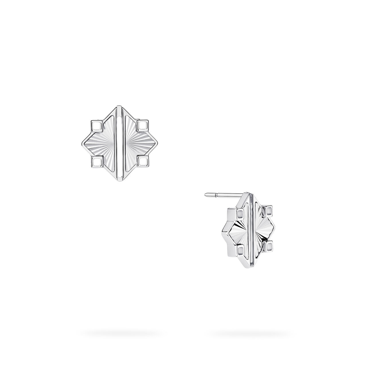 Birks Muse Guilloch&eacute; Sterling Silver Earrings image number 0