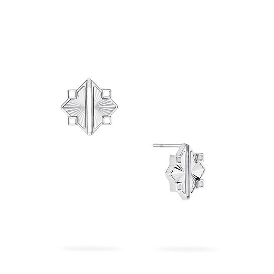 Birks Muse Guilloch&eacute; Sterling Silver Earrings image number 0