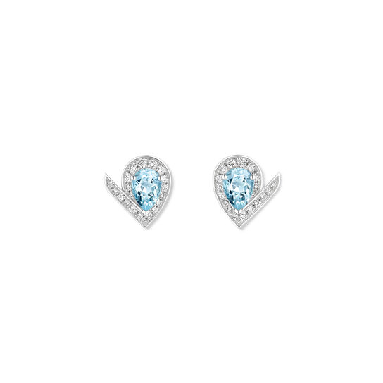 Chaumet Josephine Aigrette White Gold, Aquamarine and Diamond Pav&eacute; Stud Earrings image number 0