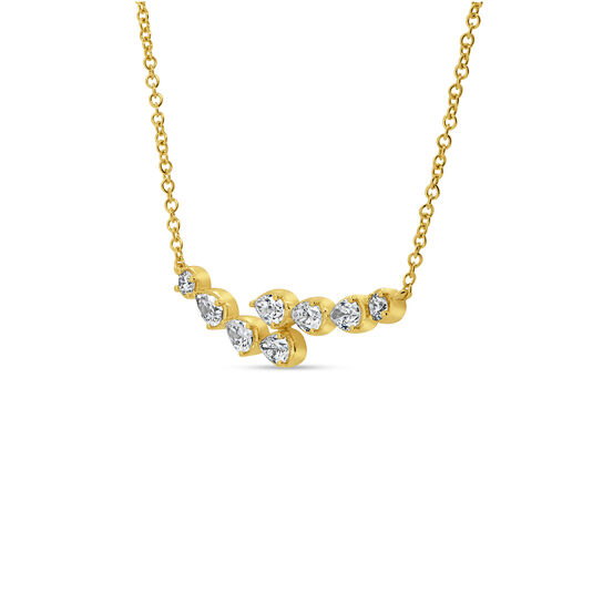 Uneek Gatsby Yellow Gold and Diamond Bar Necklace PN022 image number 1