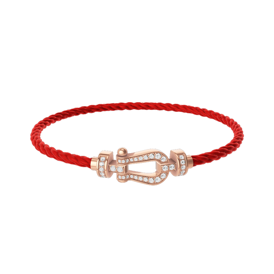 Force 10 Medium Rose Gold and Diamond Pav&eacute; Cable Bracelet image number 0