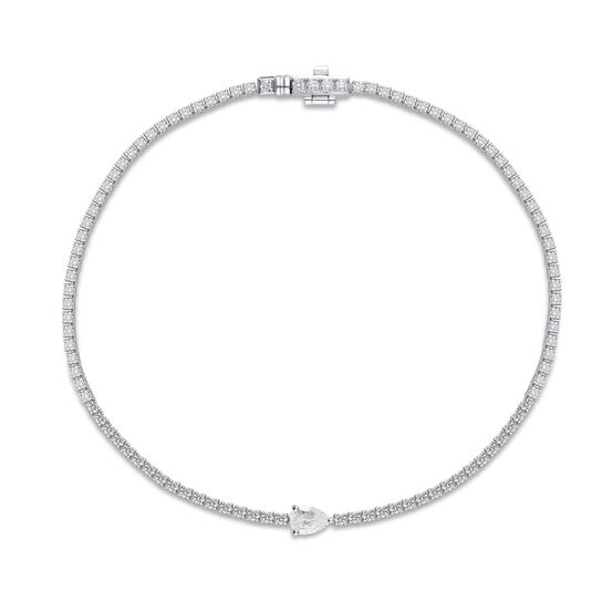 Diamond Line Bracelet in White Gold image number 0