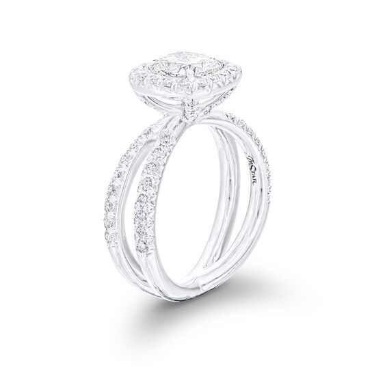 jb star cushion diamond halo two bands engagement ring 1572 012 standing image number 1
