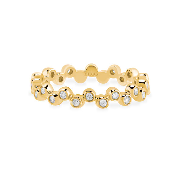 Stackable Diamond Splash Ring, Yellow Gold