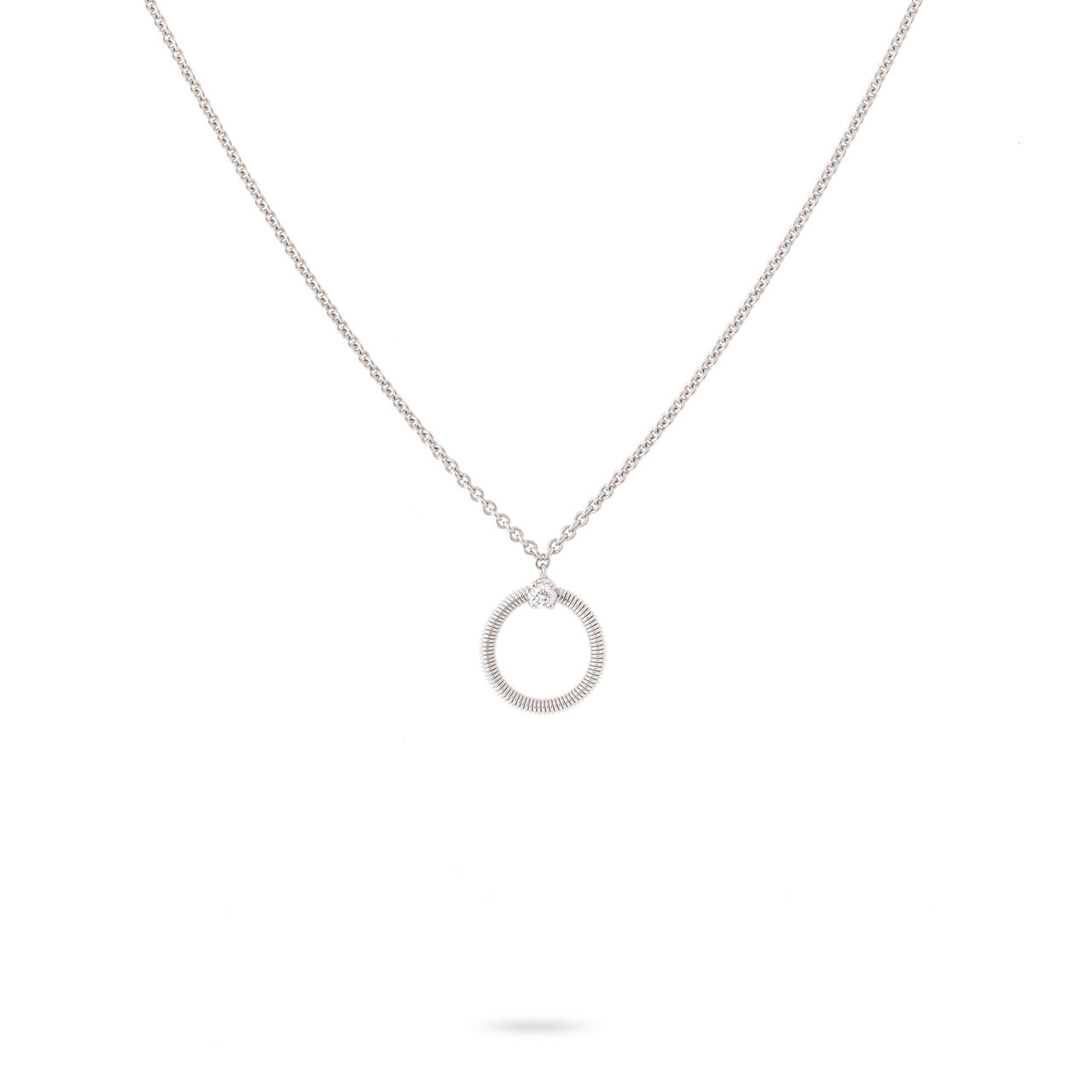 maison birks marco bicego bi49 white gold and diamond small circle pendant cg765 b w image number 0