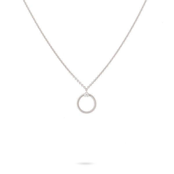 Bi49 White Gold Diamond Circle Necklace