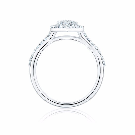 Pear Shaped Diamond Cluster Ring with Single Halo image number 1