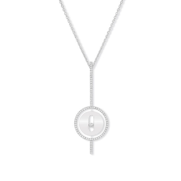Lucky Move Arrow White Gold and Diamond Necklace