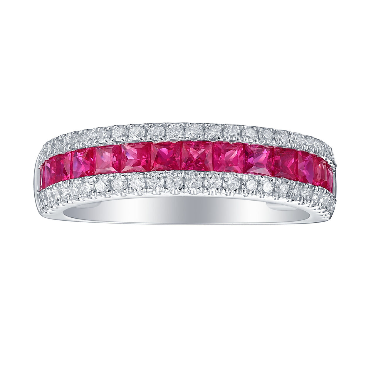 Ruby and Diamond Ring in White Gold image number 0