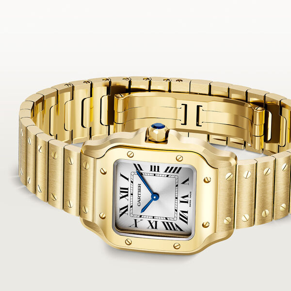 Santos de Cartier 27 mm quartz en or jaune, petit modèle