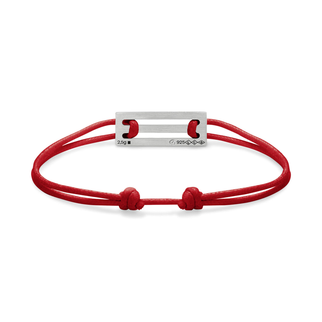 Le Gramme 2,5g Silver Red Cord Bracelet CARPOCRO071_2.5 Front image number 1