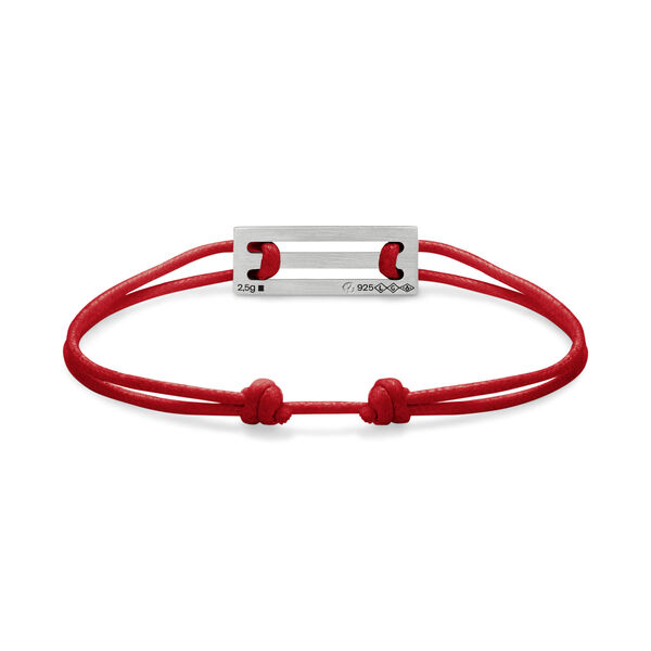 2.5g Silver Red Cord Bracelet