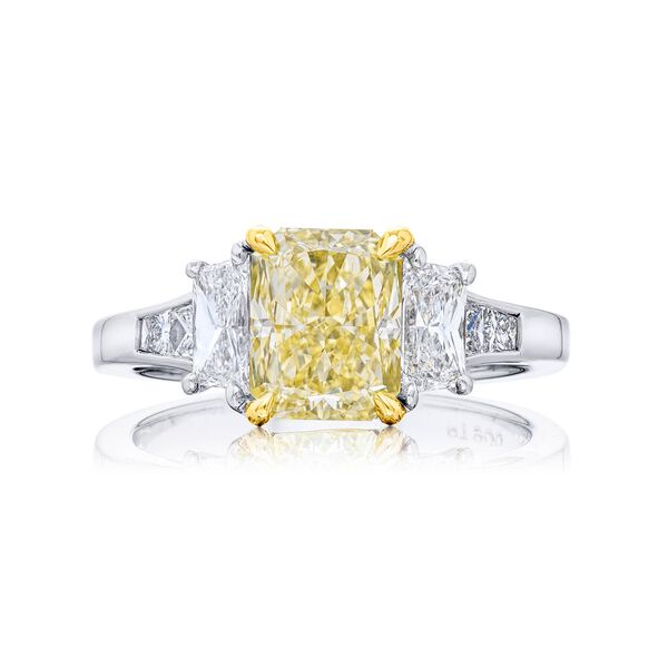 Three-Stone Radiant-Cut Yellow Diamond Ring