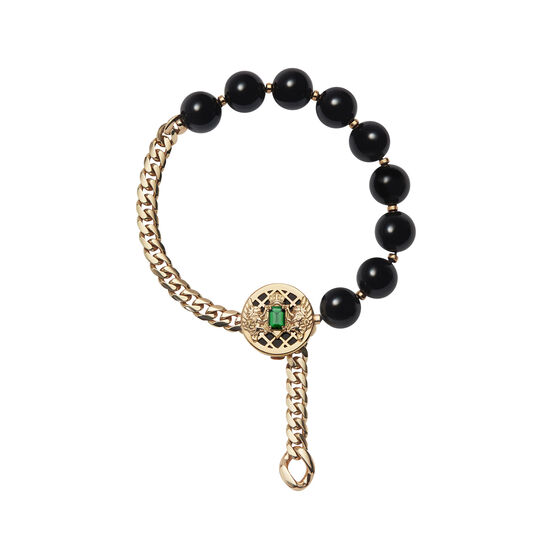 Emblem Yellow Gold Tsavorite and Onyx Bracelet image number 0