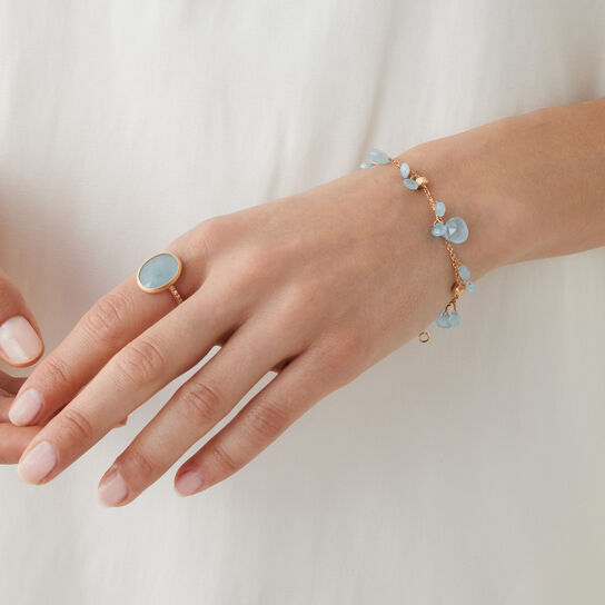 Paradise Yellow Gold and Aquamarine Bracelet image number 1