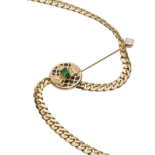 Collier Emblem en or jaune tsavorite diamant et onyx image number 2