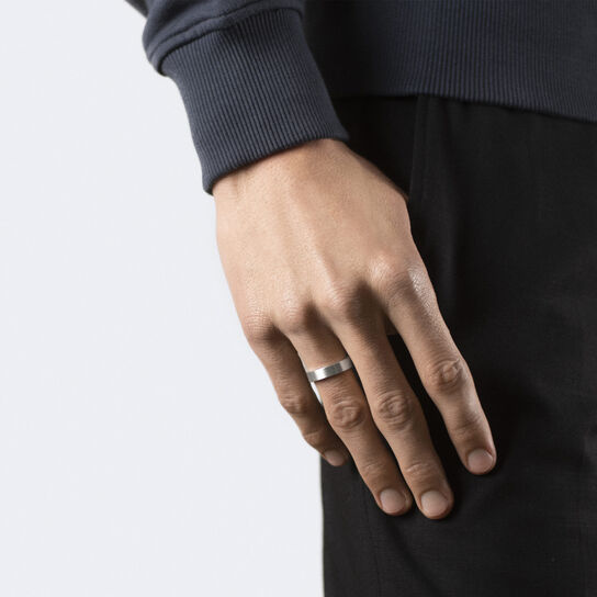 7g Brushed Silver Ribbon Ring image number 1