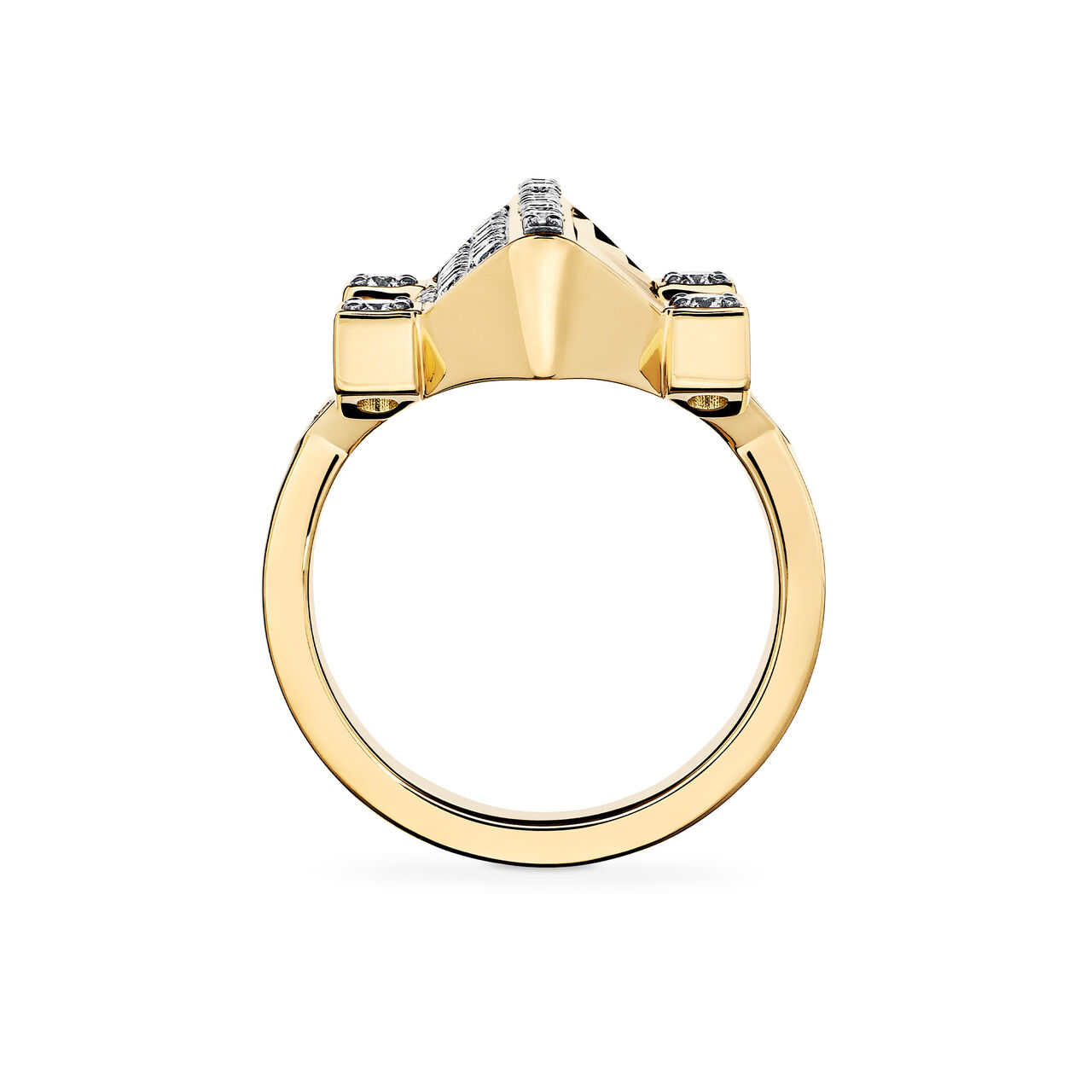 Birks Muse Exceptional Guilloché Yellow Gold and Diamond Ring image number 3