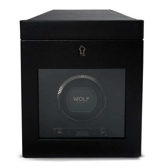 WOLF British Racing Black 1 Piece Watch Winder with Storage image number 0