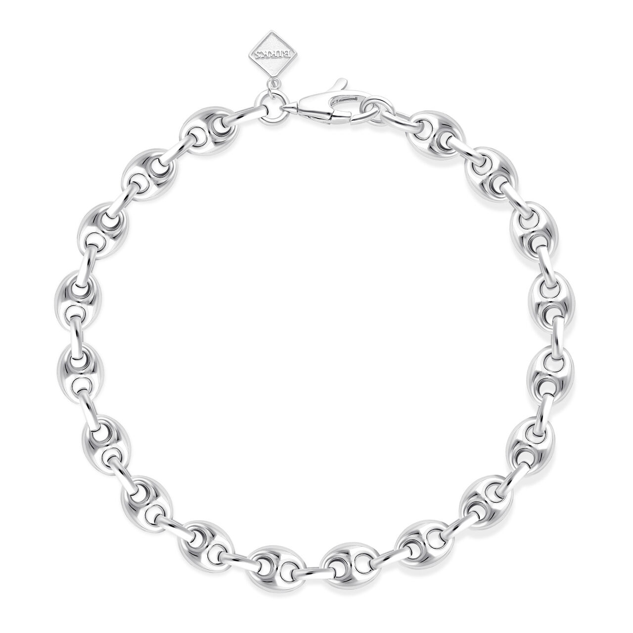 Birks Essentials Sterling Silver Men's Coffee Bean Link Bracelet image number 0