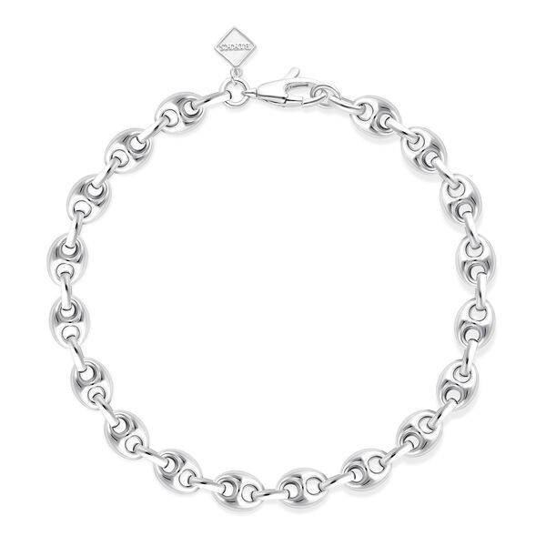 Sterling Silver Men's Coffee Bean Link Bracelet