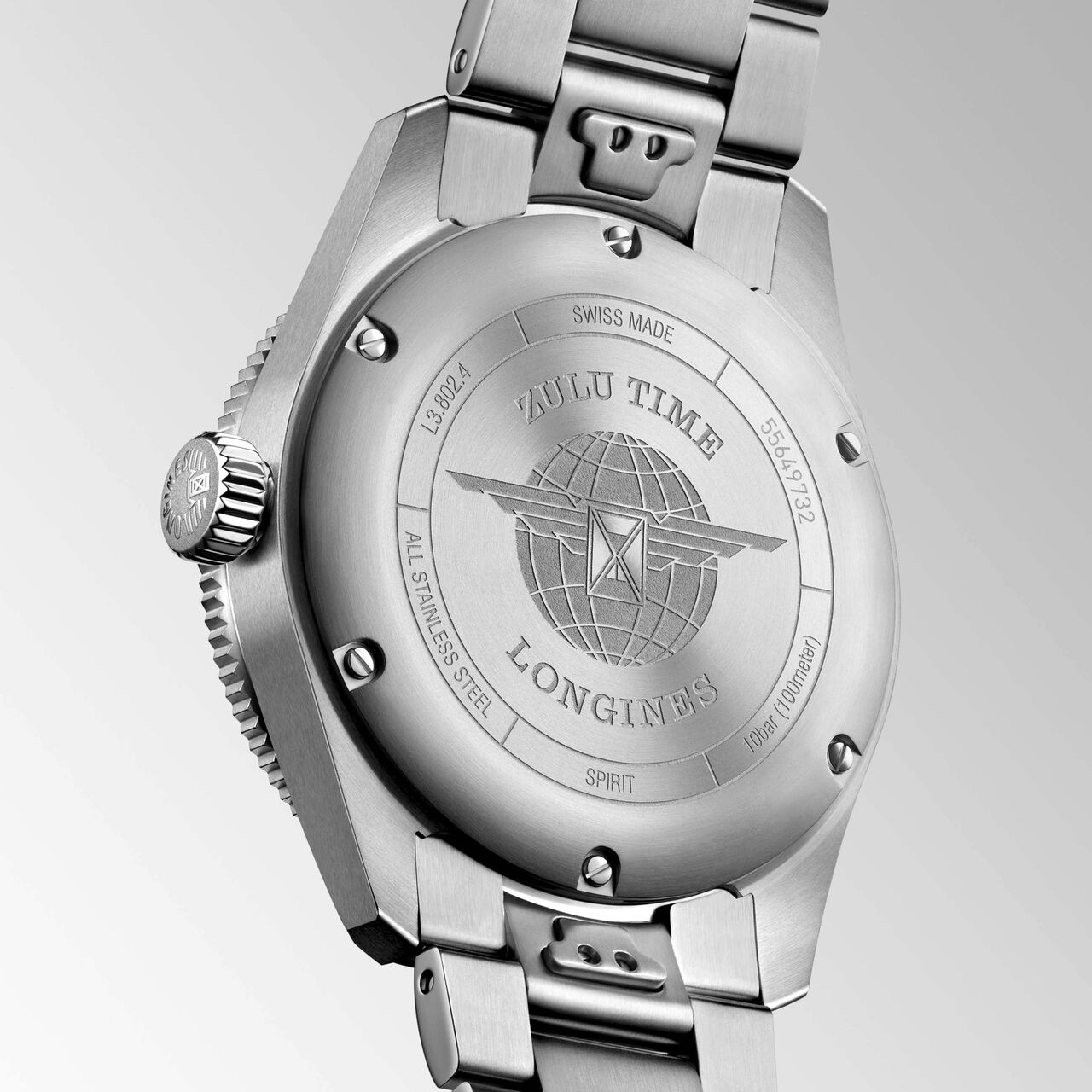 Longines Spirit Zulu Time Automatic GMT 39 mm Stainless Steel L3.802.4.93.6 Back image number 4