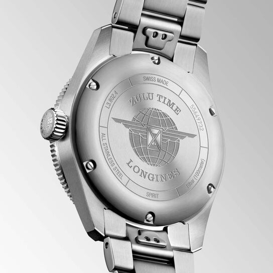 Longines Spirit Zulu Time Automatic GMT 39 mm Stainless Steel L3.802.4.93.6 Back image number 4