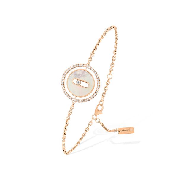 Lucky Move Small Rose Gold White Mother-Of-Pearl & Diamond Pavé Bracelet