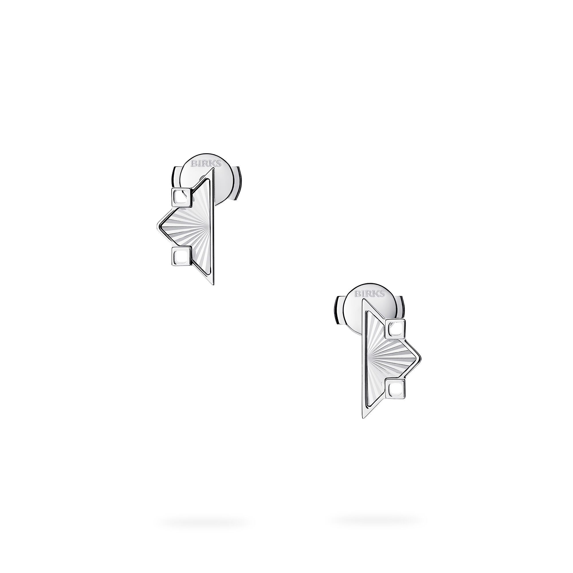 Guilloché Symmetric Sterling Silver Earrings