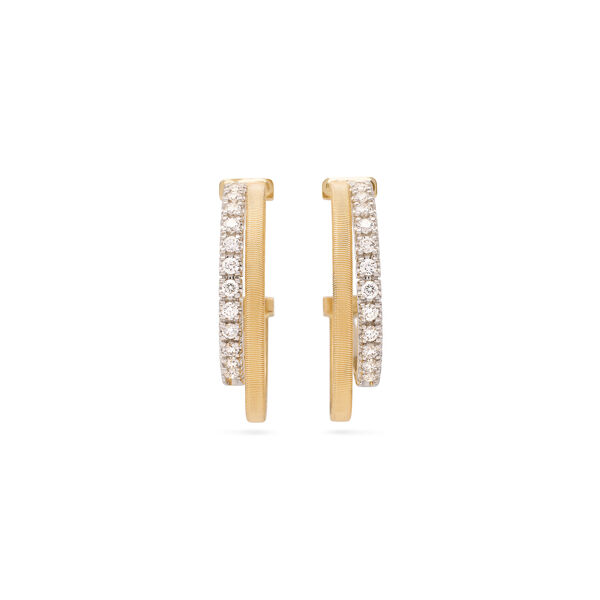 Boucles d'oreilles anneaux Masai en or jaune avec diamants