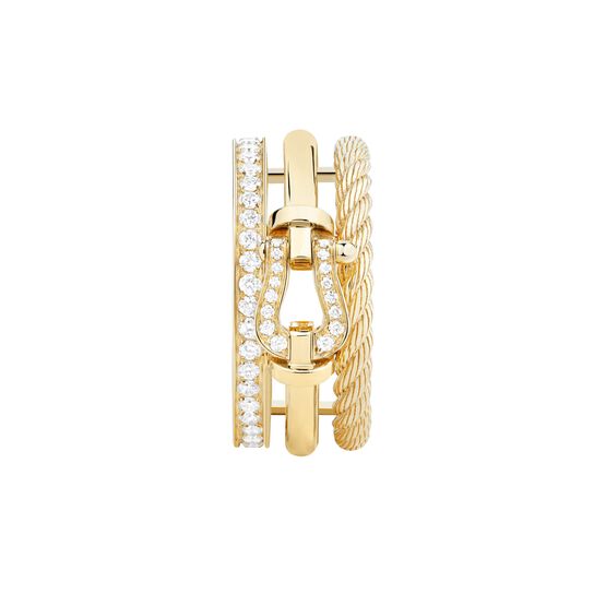 Fred Force 10 Rise Yellow Gold and Diamond Pav&eacute; Ring 4B2015 image number 1