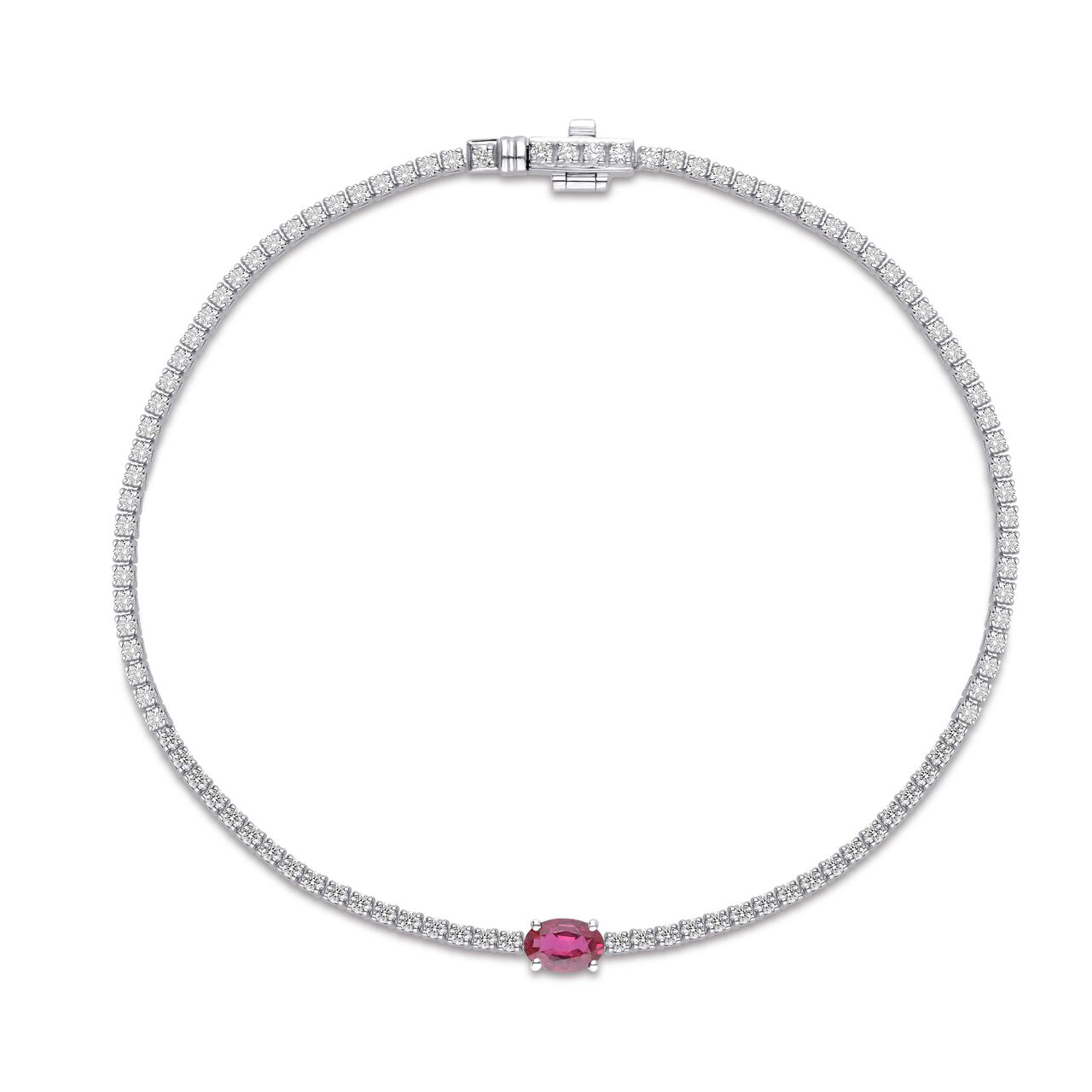 Bracelet en Or Blanc avec Diamants et Rubis image number 0
