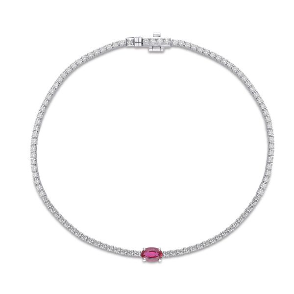 Bracelet en Or Blanc avec Diamants et Rubis