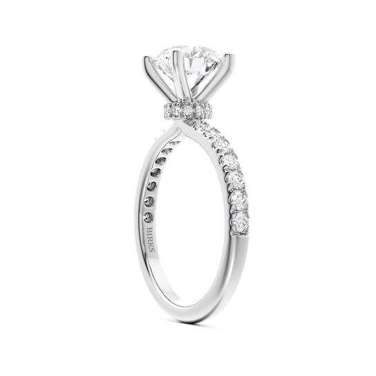 Birks Deco Round Solitaire Diamond Pav&eacute; Engagement Ring with Pav&eacute; Hidden Halo image number 2