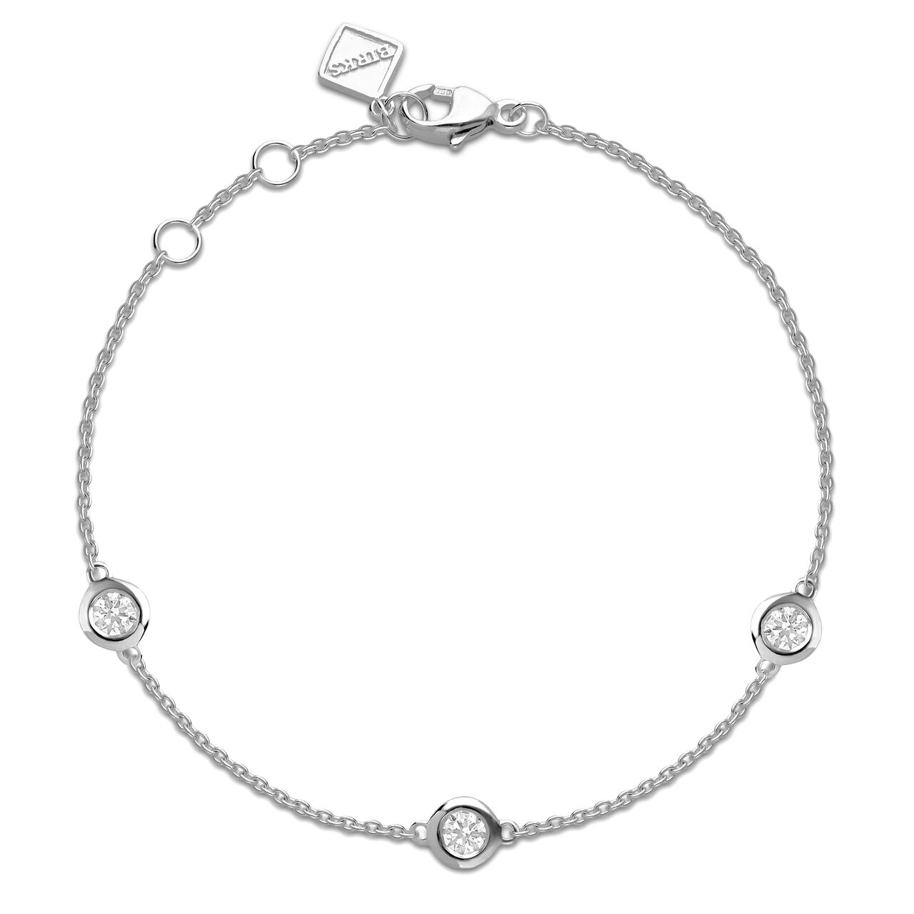 Birks Essentials Sterling Silver and Diamond Station Bracelet image number 0