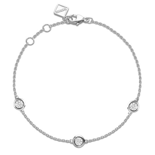 Birks Essentials Sterling Silver and Diamond Station Bracelet image number 0