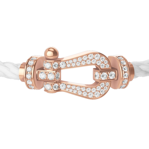 Force 10 Large Rose Gold and Diamond Pavé Cable Bracelet